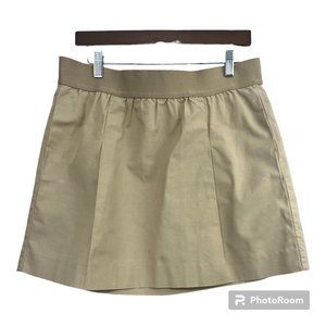 J.Crew Womens Khaki Mini Skirt Sz 4 Academia School Girl Pleated‎ Pull On